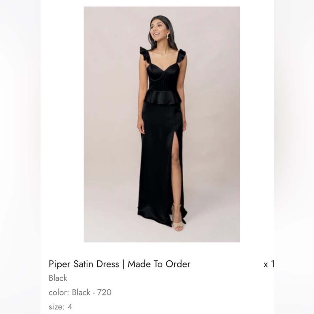 Revelry Piper Black Satin Maxi Dress